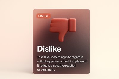 3D Illustration of Dislike Concept with Transparent Glass Effect