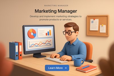 Detailed 3D Illustration of a Marketing Manager at Work