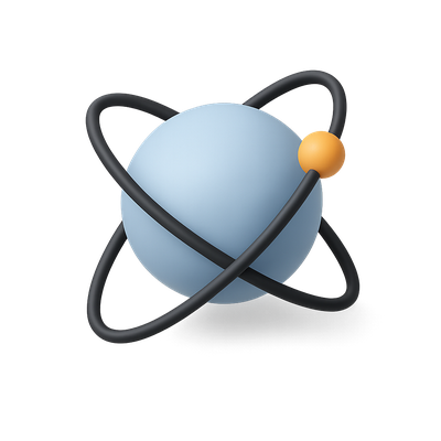 3D Icon Representing Quantum Superposition Concept