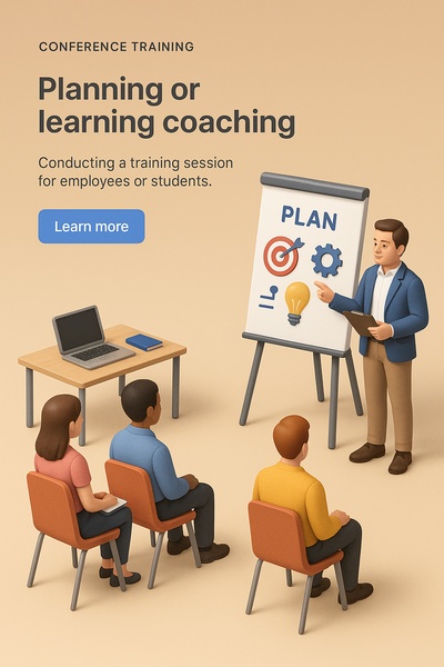 3D Illustration of Conference Training Planning Session