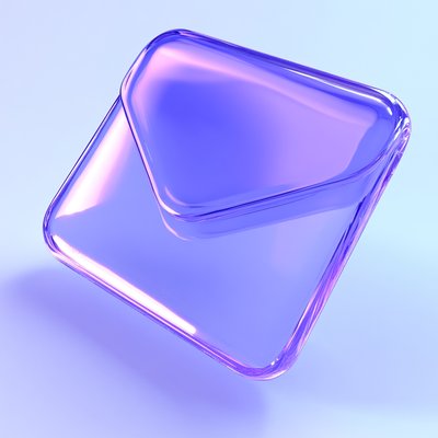 Stylized 3D Email Icon with Gradient Colors