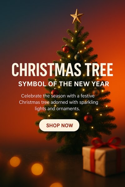 Festive Christmas Tree Decorated for the New Year