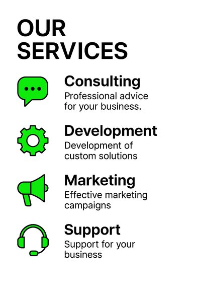 Service Offerings Graphic with Icons and Text