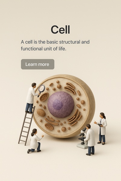 Detailed 3D Scene of a Cell with Miniature Characters
