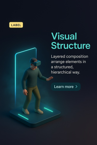 3D Scene with Neon Accents and VR Element