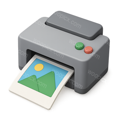 Stylized 3D Printer Icon with Image Output