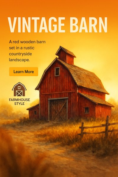 Rustic Vintage Barn in Countryside Landscape