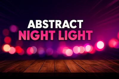 Dynamic Abstract Night Light Background with Wooden Floor