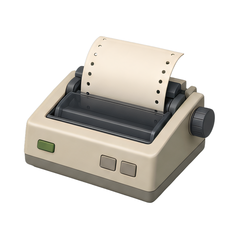 vintage dot matrix printer paper