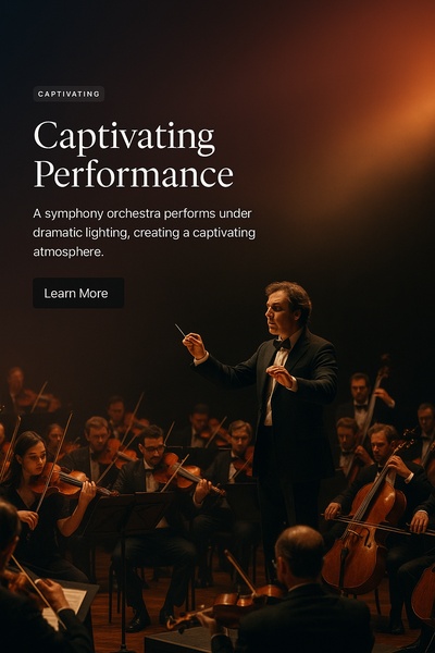 Captivating Symphony Orchestra Performance Under Dramatic Lighting