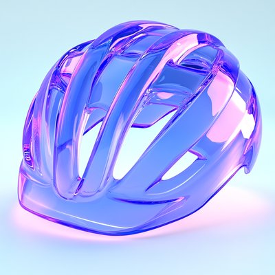 Stylized Bicycle Helmet with Modern Design