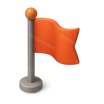 3D Iconic Flag Design with Isometric View