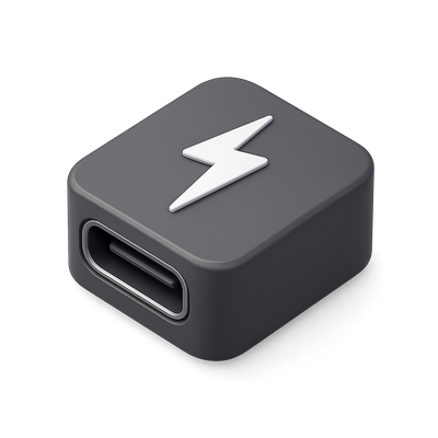 Stylish 3D Thunderbolt Icon with Isometric View