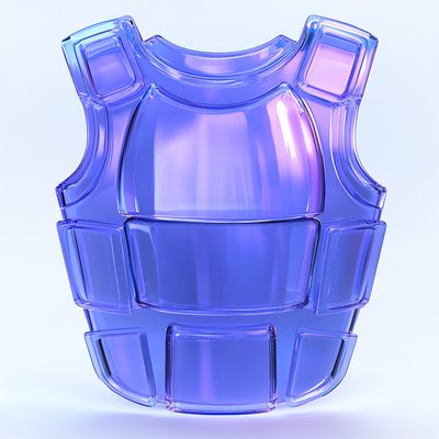 Stylized 3D Render of a Purple Bulletproof Vest