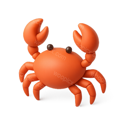 Cute Cartoon Crab Character Illustration