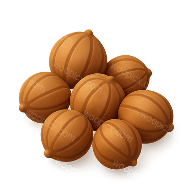 3D Render of Brown Decorative Nuts with Texture