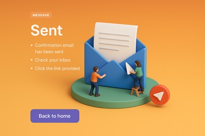 Detailed 3D Scene with Miniature Characters and Messaging Elements