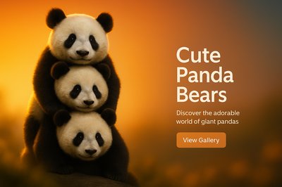 Adorable Panda Bears Stack - Explore Their World