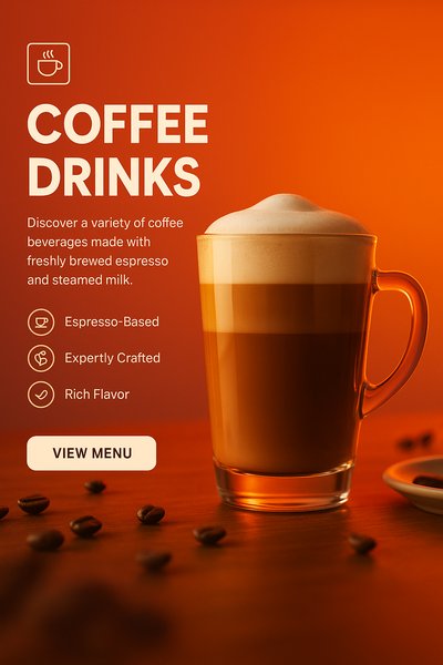 Warm and Inviting Coffee Drinks Menu Graphic