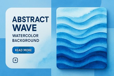 Modern Blue Abstract Wave Watercolor Design for Corporate Use
