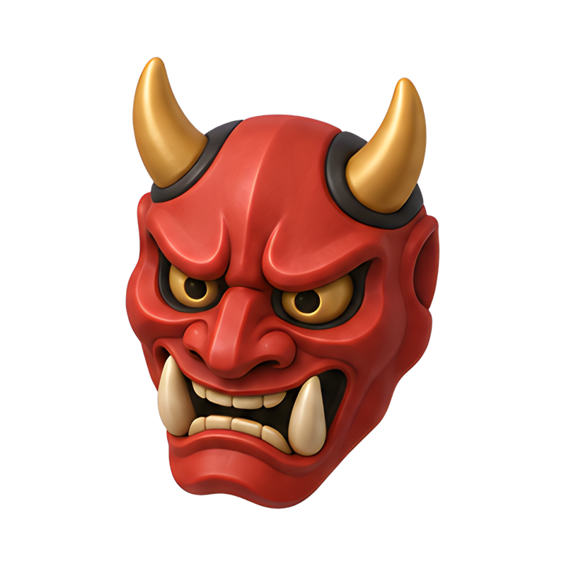 Japanese oni demon mask