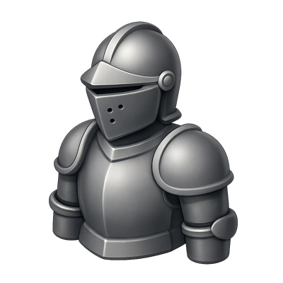 3D Armored Knight Icon with Isometric View