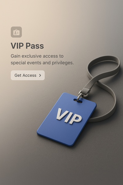 Stylish VIP Pass Design for Exclusive Events