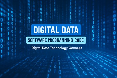 Digital Data Technology Concept with Programming Code Visualization