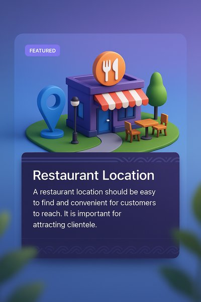3D Restaurant Illustration for Web Page Design