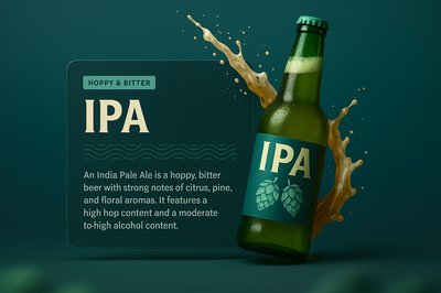 3D Illustration of IPA Beer with Dynamic Design Elements