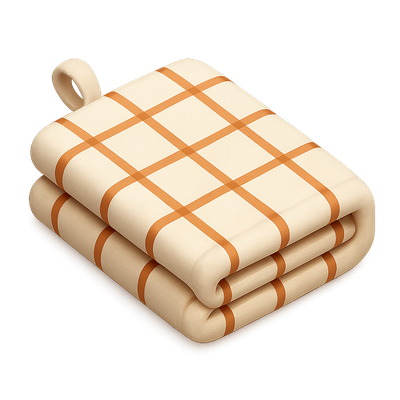 Stylized 3D Dish Towel Icon with Isometric View