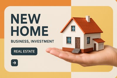 Modern Real Estate Concept with Hand-Held House