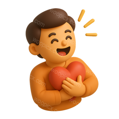 3D Enthusiast Icon with Heart Gesture