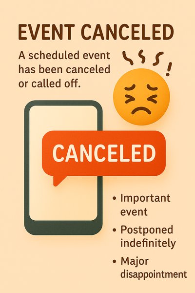 Event Cancellation Notification Graphic with Icons