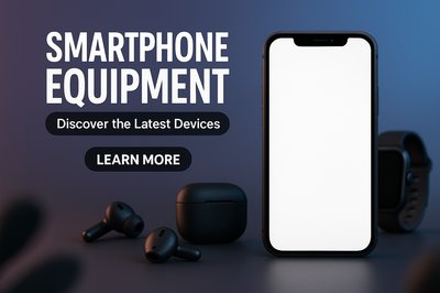 Promotional Graphic for Smartphone Equipment Featuring Latest Devices