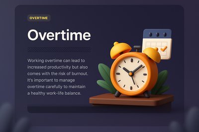 3D Illustration of Overtime Management Concept