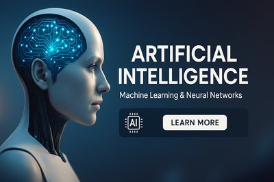 Futuristic AI Concept Graphic Featuring Neural Networks