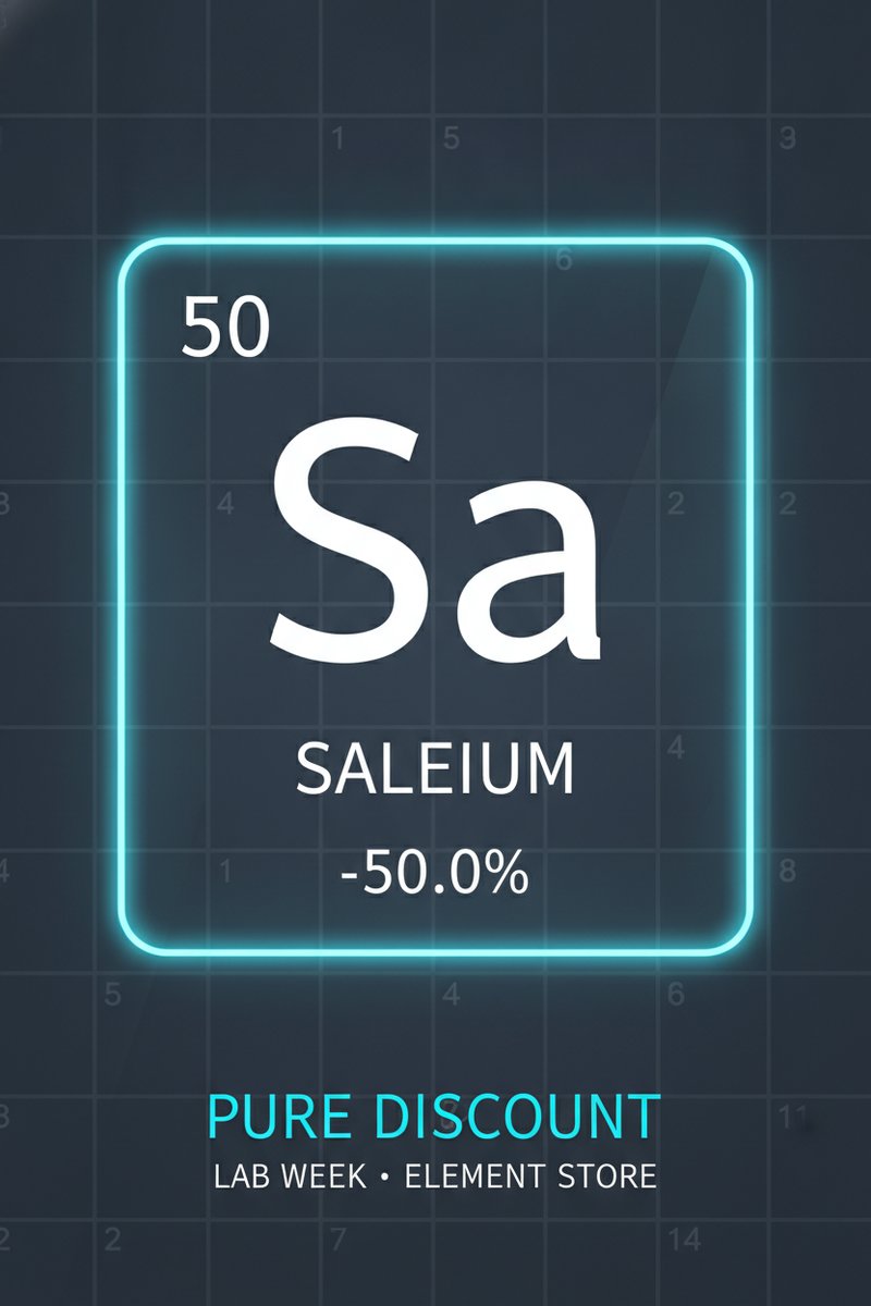 Glowing periodic table sale banner