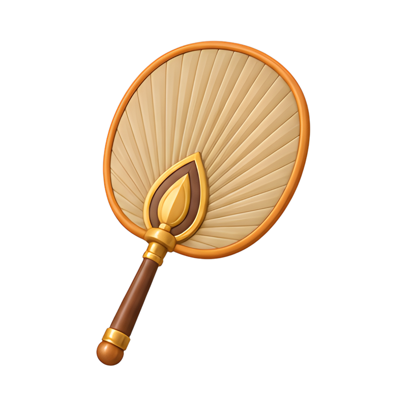 Ceremonial monk fan with palm leaves