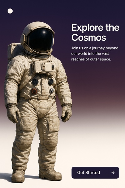 Astronaut in Space Suit with Gradient Background