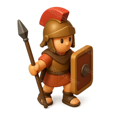 3D Icon of a Velite Light Skirmisher in Isometric View
