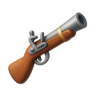 3D Icon of a Vintage Pistol Design