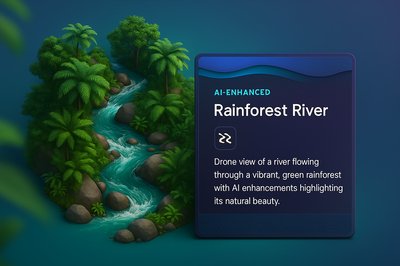 Aerial View of a Lush Rainforest River