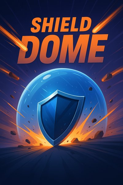 Dynamic Shield Dome Illustration with Bold Typography