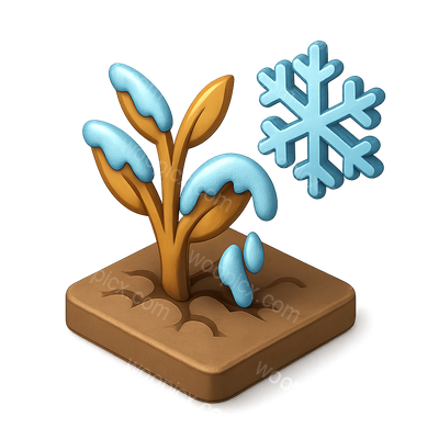Stylized Plant with Snow and Water Elements