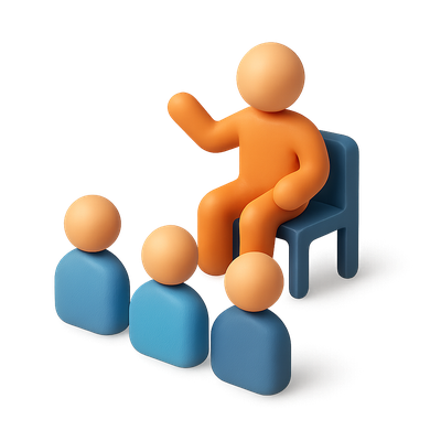 Isometric Storytelling Scene with Audience in 3D