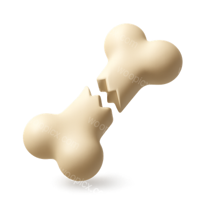 3D Icon of a Broken Bone with Isometric View