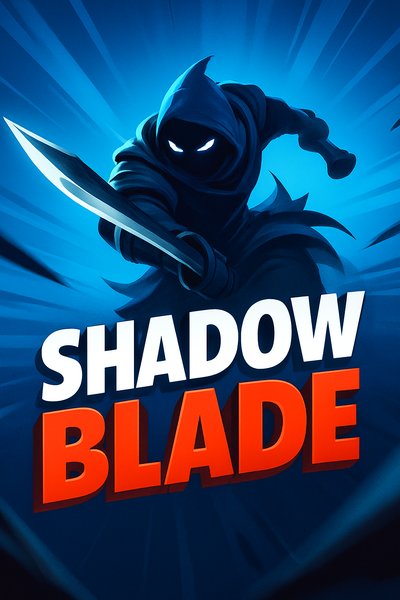 Dynamic Shadow Blade Illustration with Bold Typography
