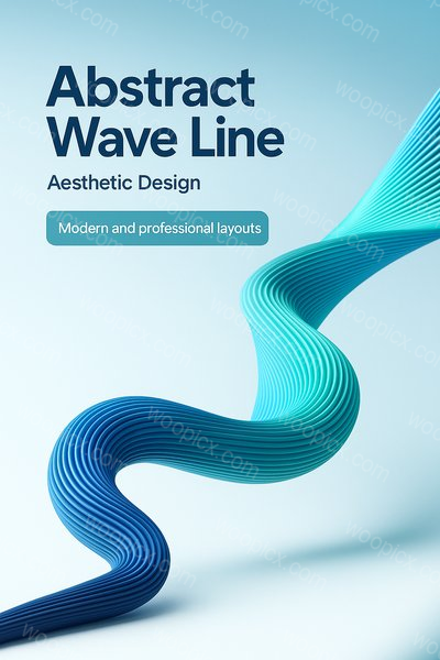 Dynamic 3D Illustration of Abstract Wave Line Design