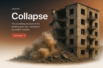 Realistic Web Design Featuring Collapse Theme